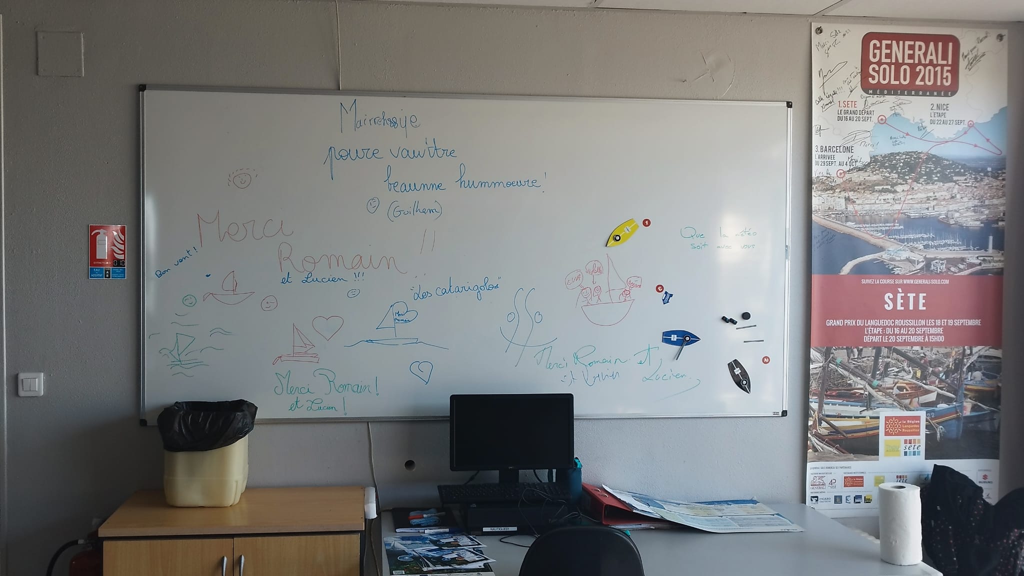 Tableau de remerciements des stagiaires